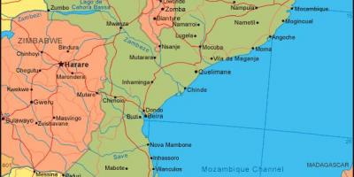 Karte von Mosambik die Küste