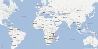 Mosambik auf der Weltkarte